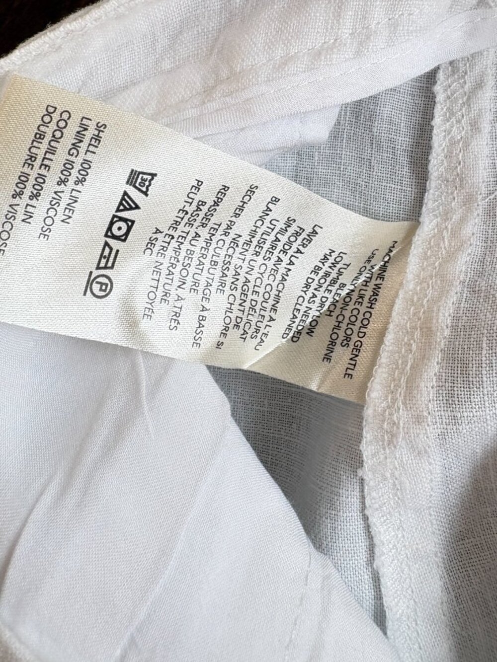 Anthroplogie White Linen Palazzo Pants Size 8 Wide Leg Boho Coastal - Picture 14 of 15